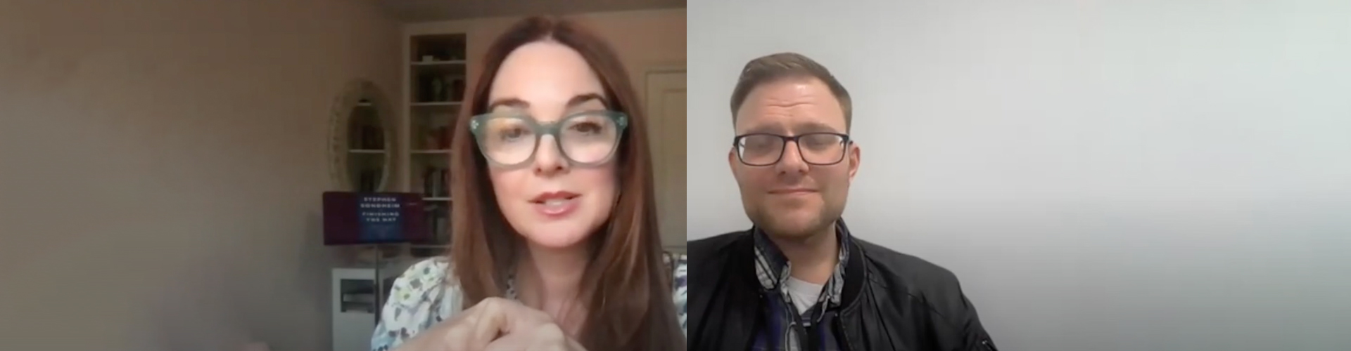 Melissa Errico and Robert Bannon on an online interview