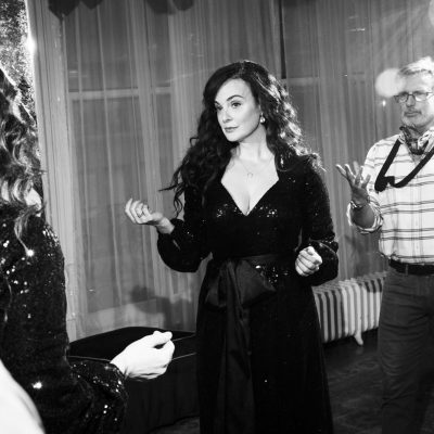 NEW YORK-  MAY 3 : Melissa Errico is fitted for an evening gown by Eric Winterling inside the fitting room at his company's atelier on Monday, May 3, 2021, in New York City.  (Photo by Landon Nordeman)