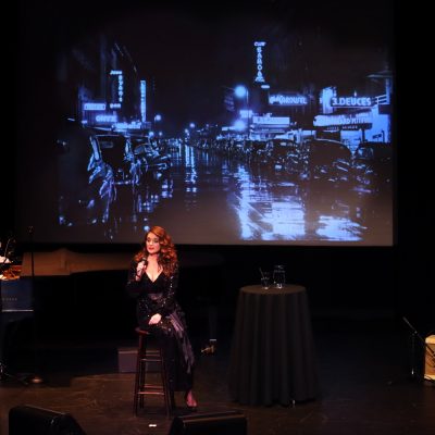Melissa Errico and Adam Gopnik in "Il Parle, Elle Chante: Love, Desire & Mystery" with the pianist Tedd Firth at Florence Gould Hall on Thursday night, May 6, 2021. Photo by Hiroyuki Ito